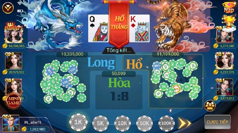 Ván chơi game Long Hổ KUFUN